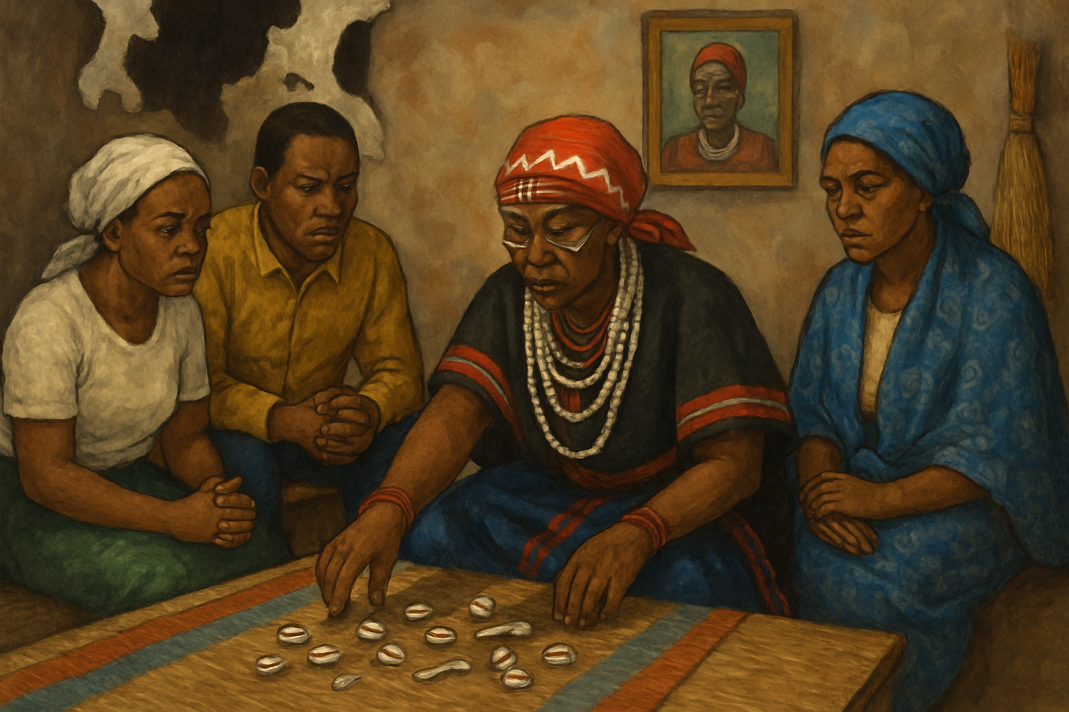 Ancestral counselling session guided by a sangoma.